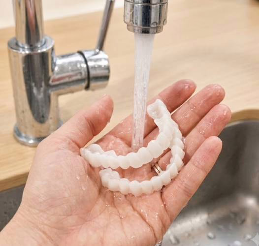 Étape 3 : laisser durcir WellaSmile sous l'eau froide
